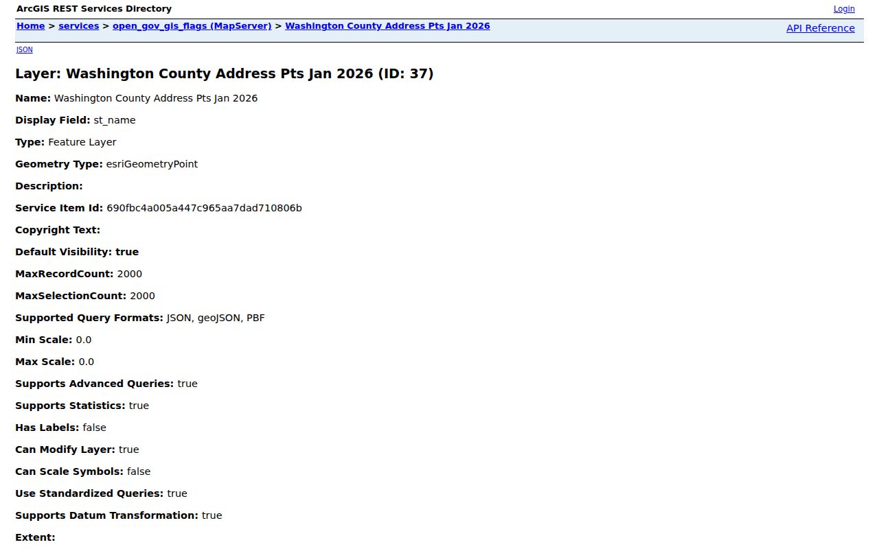 Oakdale street directory address-point layer with situs address and ZIP fields